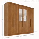 Ver imagem 3 de Guarda-Roupa Casal Modulado Canto com Espelho 11 Portas 4 Gavetas Multimóveis Cinamomo