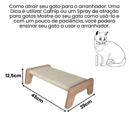 Arranhador Gato Piso Reto Corda Sisal em Mdf - 3
