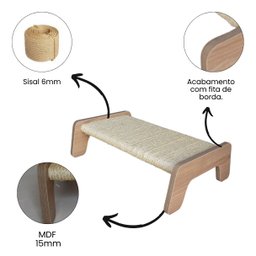Arranhador Gato Piso Reto Corda Sisal em Mdf - 5