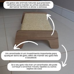 Arranhador Gato Piso Reto Corda Sisal em Mdf - 4