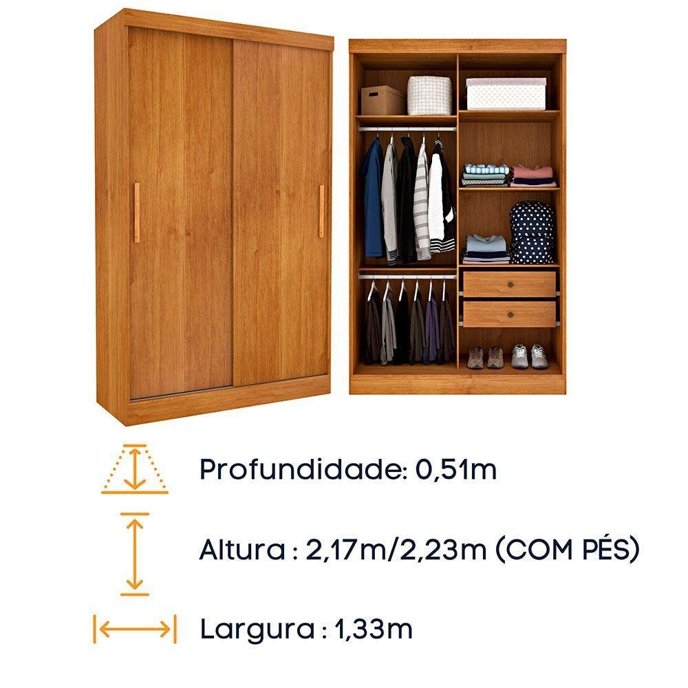 Roupeiro Firenze 2 Portas em Mdp Tcil Cinamomo/ Off White