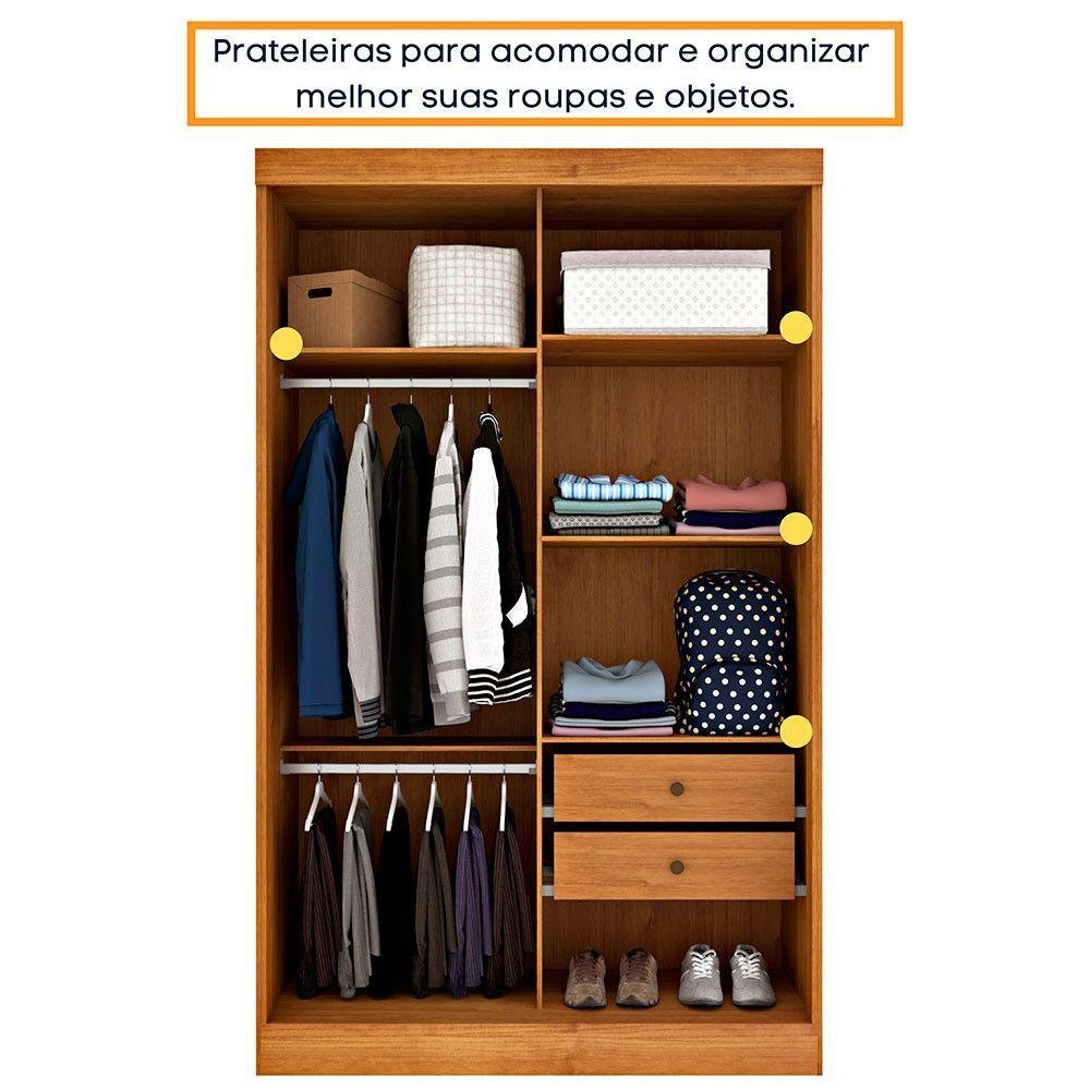 Roupeiro Firenze 2 Portas em Mdp Tcil Cinamomo/ Off White
