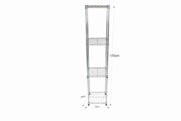 Estante de Aço Cromado com 4 Prateleiras Rack Aramados 1005 - 3