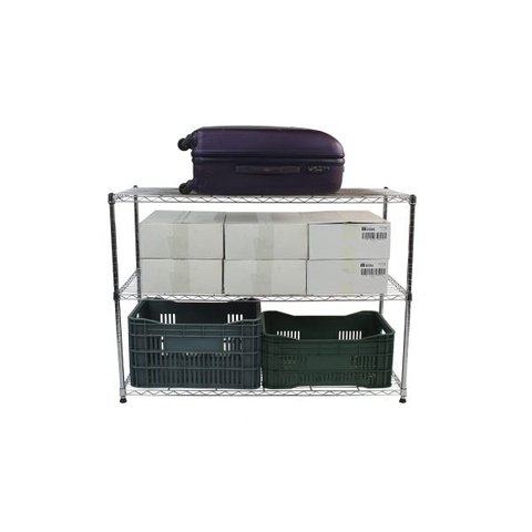 Estante de Aço Cromado com 3 Prateleiras Rack Aramados 1039