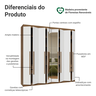 Guarda-roupa Casal 8 Portas Batentes com Espelho Venus Madesa - 5