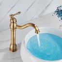 Ver imagem 3 de Torneira Pia Alta Monocomando Bronze Retrô Elegante Fosco