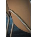 Ver imagem 4 de Kit 8 Cadeiras de Jantar Linho Areia com Courino Caramelo