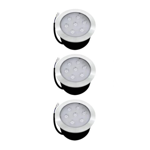 3 Embutido Solo 7w Balizador Led Blindado Ip67 Inox Spot Chão Piso