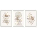 Ver imagem 1 de kit com 3 Quadros Decorativos Abstratos com Moldura e Vidro para Sala Quarto Escritório e Clínica