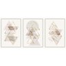 kit com 3 Quadros Decorativos Abstratos com Moldura e Vidro para Sala Quarto Escritório e Clínica - 1