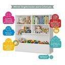 Ver imagem 4 de Organizador Infantil Encanto para Brinquedos em MDF Nichos Branco