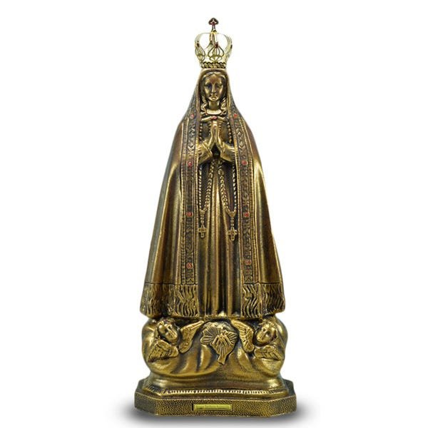 Imagem Nossa Senhora Aparecida De Borracha Ouro Antigo 60cm