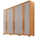 Ver imagem 2 de Guarda-Roupa 100% MDF 6 Portas 6 Gavetas com Pés Istambul Off White/Marromle