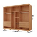 Ver imagem 3 de Guarda-Roupa 100% MDF 6 Portas 6 Gavetas com Pés Istambul Off White/Marromle