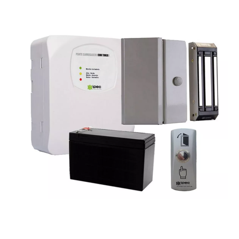 Kit Eletroimã M150 Ipec+ Fonte Nobreak,bateria, Botoeira C F