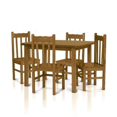 Conjunto de Mesa Mônaco com 4 Cadeiras Imbuia