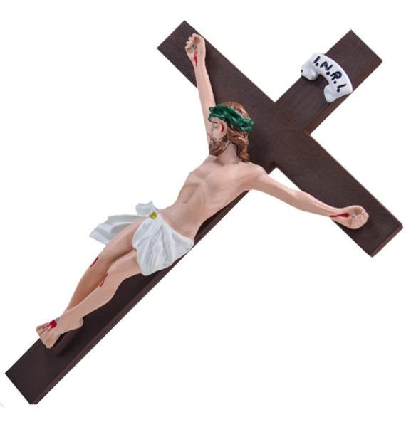 Imagem Crucifixo De Parede 39cm Inri Inquebrável - 4