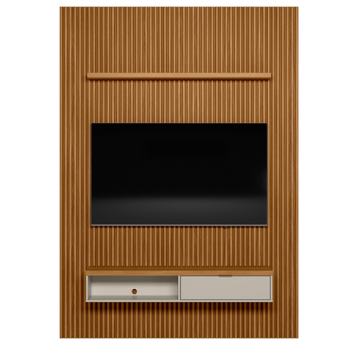 Painel Ripado Modular 180cm com Nicho Nature Off White Linea Brasil
