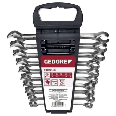 Jogo de Chave Combinada Gedore C/Catraca 10-19mm C/10Pcs