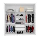 Ver imagem 3 de Guarda Roupa Casal Paris 3 Portas c/ Espelho Branco - Bela Móveis