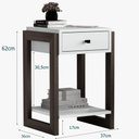 Ver imagem 5 de Mesa de Cabeceira 1661 Minimalista com Nicho e 1 Gaveta Nature Fosco