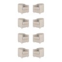 Ver imagem 1 de Kit 08 Cadeiras Poltronas Decorativas Sala de Espera Clinica Tecido Cor:bege