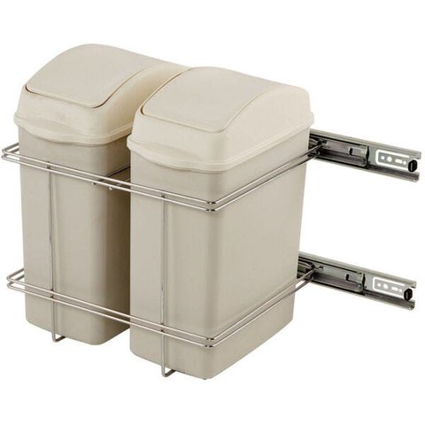 Lixeira Dupla Deslizante M5009 17,6 Litros Bege 280 x 345 x 310 mm Masutti Copat