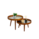 Ver imagem 2 de Mesa de Centro Espelhada Redonda Pé Palito Sala Estar:madeirado Tampos Espelhados