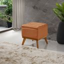 Ver imagem 1 de Puff Capitone com Base Madeira D26 Soft Linho Sofatec