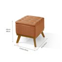 Ver imagem 3 de Puff Capitone com Base Madeira D26 Soft Linho Sofatec