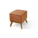 Ver imagem 2 de Puff Capitone com Base Madeira D26 Soft Linho Sofatec