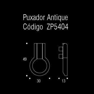 Puxador Ponto Antique Zen Dourado ZP5404 - 2