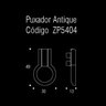 Puxador Ponto Antique Zen Dourado ZP5404 - 2