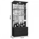 Ver imagem 3 de Cristaleira Lisboa 2 Portas 2 Gavetas Naturalle - Mavaular