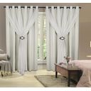 Ver imagem 2 de Cortina Corta Luz 4,00M x 2,70M 100% Blackout com Voil Branco para Sala ou Quarto para Varão Simples