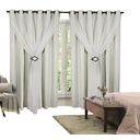 Ver imagem 1 de Cortina Corta Luz 4,00M x 2,70M 100% Blackout com Voil Branco para Sala ou Quarto para Varão Simples