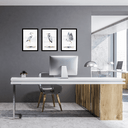 Ver imagem 2 de Tríptico - Quadros Decorativos Garça Aquarela Grande:Preto