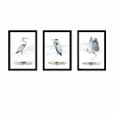 Ver imagem 1 de Tríptico - Quadros Decorativos Garça Aquarela Grande:Preto