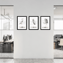 Ver imagem 3 de Tríptico - Quadros Decorativos Garça Aquarela Grande:Preto