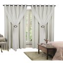 Ver imagem 1 de Cortina Corta Luz 2,00M x 2,40M 100% Blackout com Voil Branco para Sala ou Quarto para Varão Simples