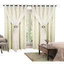 Ver imagem 1 de Cortina Corta Luz 2,00M x 2,40M 100% Blackout com Voil Palha para Sala ou Quarto para Varão Simples