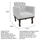 Ver imagem 5 de Kit Diva Recamier Juliana 185cm Lado Direito e 02 Poltronas Classic Suede Branco - Amarena Móveis