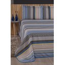 Ver imagem 2 de Kit Cobre Leito Fronha Listrado Viena Estampado Casal Queen