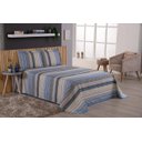 Ver imagem 1 de Kit Cobre Leito Fronha Listrado Viena Estampado Casal Queen