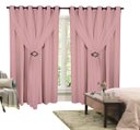 Ver imagem 1 de Cortina Corta Luz 6,00M x 2,50M 100% Blackout com Voil Rosa para Sala ou Quarto para Varão Simples