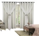Ver imagem 1 de Cortina Corta Luz 4,00M x 2,30M 100% Blackout com Voil Branco para Sala ou Quarto para Varão Simples