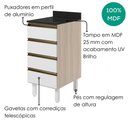 Ver imagem 3 de Balcão Kali Premium 4 Gavetas sem Porta MDF 40cm Branco