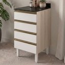 Ver imagem 2 de Balcão Kali Premium 4 Gavetas sem Porta MDF 40cm Branco