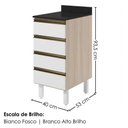 Ver imagem 7 de Balcão Kali Premium 4 Gavetas sem Porta MDF 40cm Branco
