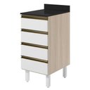 Ver imagem 1 de Balcão Kali Premium 4 Gavetas sem Porta MDF 40cm Branco